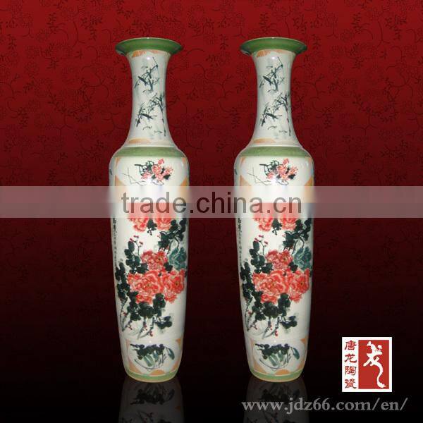 Jingdezhen large yellow decorative floor ceramic vase