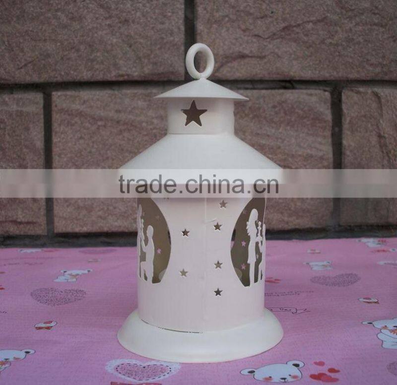 2017 morden wedding proposal house Style OEM Metal Lantern Candle Holders