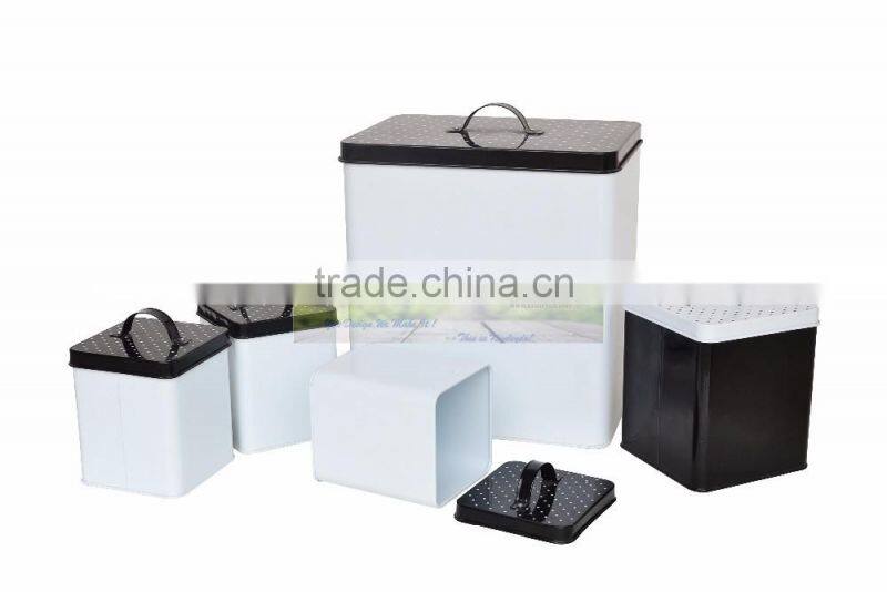 Metal bread bin set of 5 powder coating