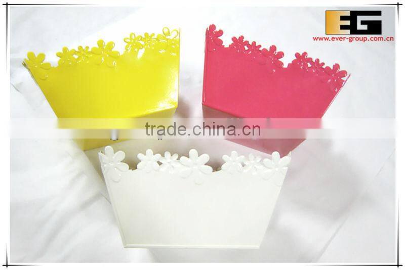 colourful sqaure metal flower pot flower bucket