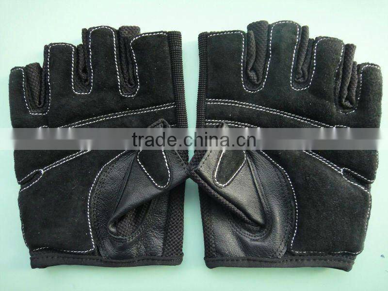 Half Finger Pig Skin Weight Lifting Glove