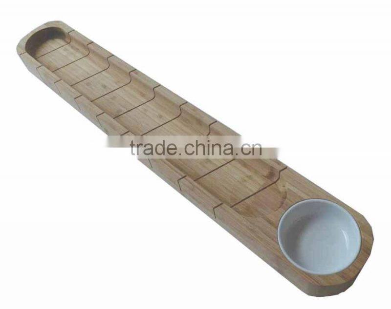 Hot-selling Rubber Wood Bread Cutting Board With Ceramic Bowl
