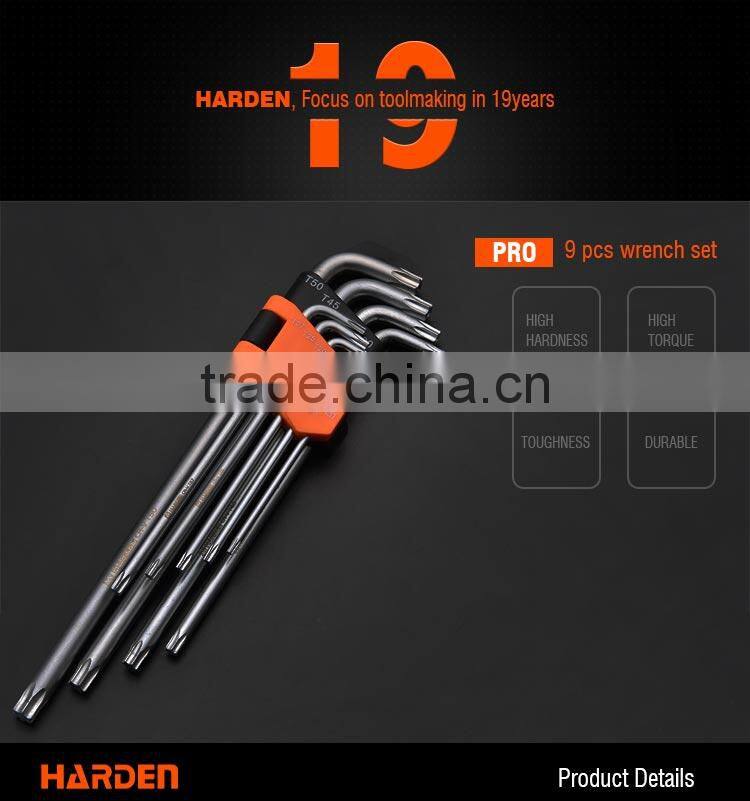 Professional 9PCS Chrome Vanadium Long Ball Key Wrench