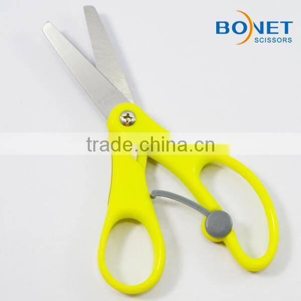 SSC0025 5" school yellow transparent stationery children scissors with name card