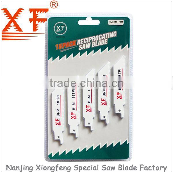 XF-S522EF 5PCS: Metal/pipes cutting 18TPI BI-M Reciprocating saw blade,sandflex hacksaw blade