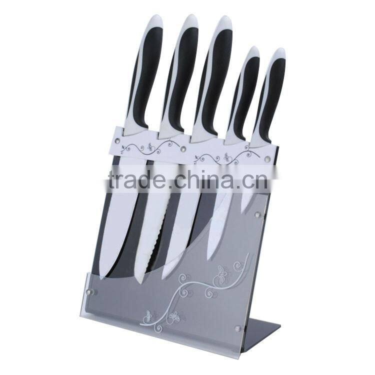 13pcs stainless steel kitchen knife kit for kitchenware pp full tang handle