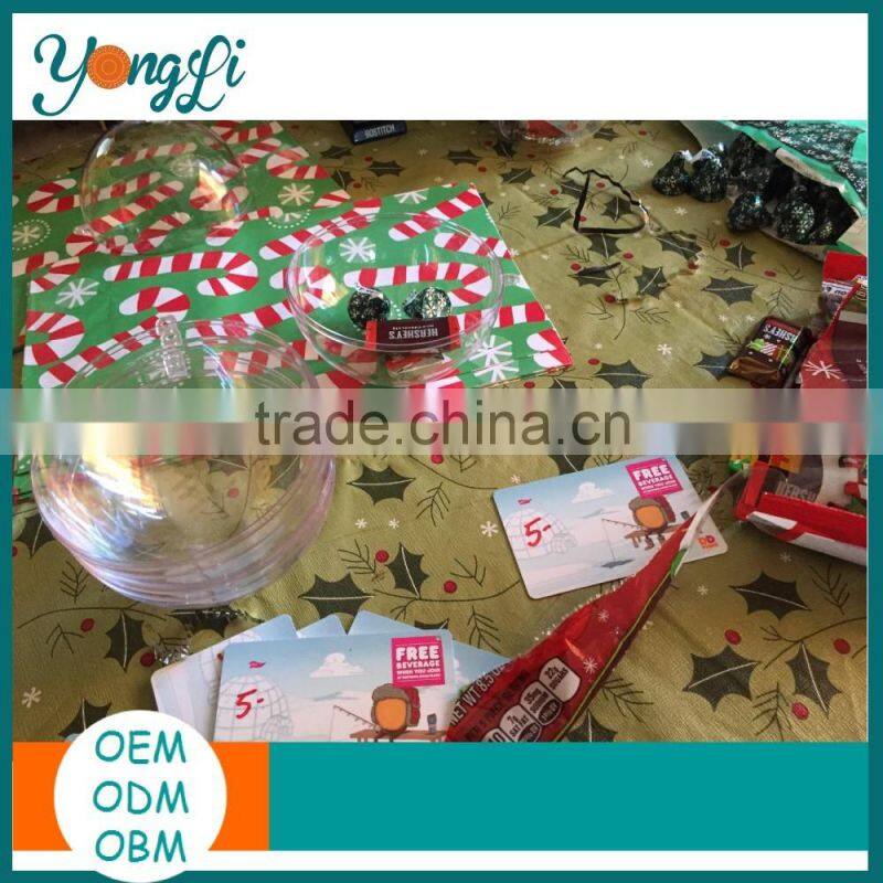 Decorative Transparent Plastic Christmas Baubles