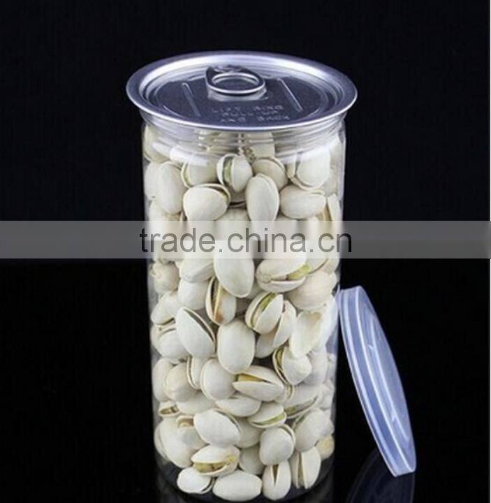 China made empty cans,plastic bottles,plastic easy open can,PET easy open can for dry food, nuts,candies, plastic jar