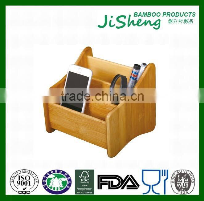 Multifunctional bamboo stationary organizer office stationary storage box