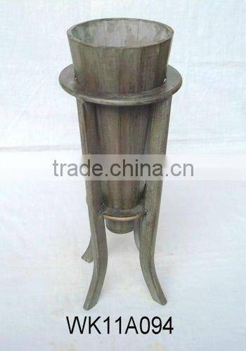 Bamboo flower pot, wooden flower pot.