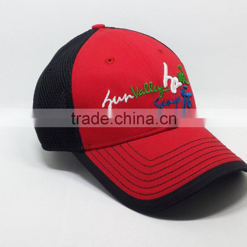 sandwich mesh custom baseball cap/promotional baseball cap with embroidery logo