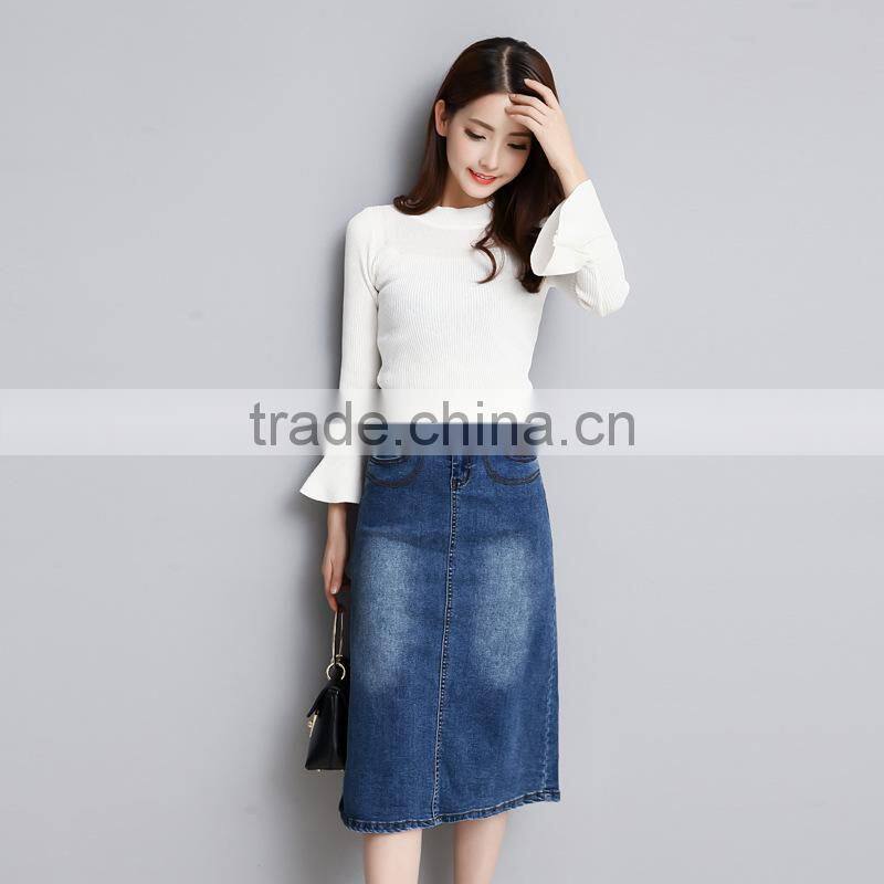 2017 latest autumn denim long maxi skirts womens skirts