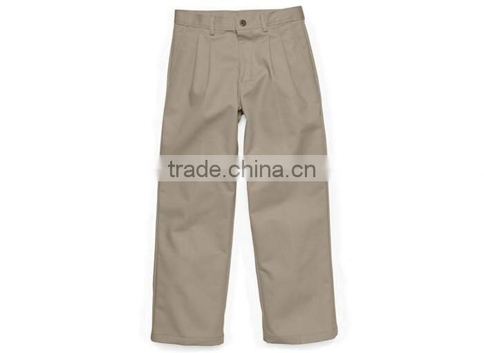 Little Boys Uniform Regular Fit Double Knee Pleated Pants