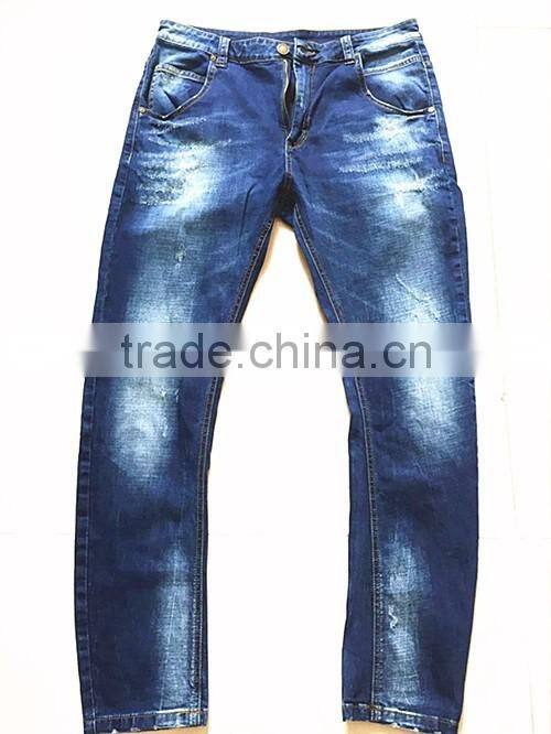 men's 3D cutting fashion five pockets denim jeans pants