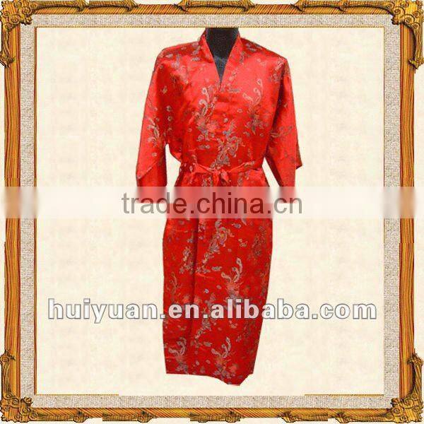 Custom Made Chinese Men Satin Sleepwear Long Kimono Robe