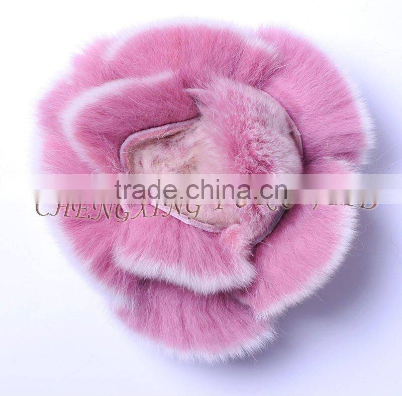 CX-A-39 Rex Rabbit Fur Hand-made Flower Brooches Pin