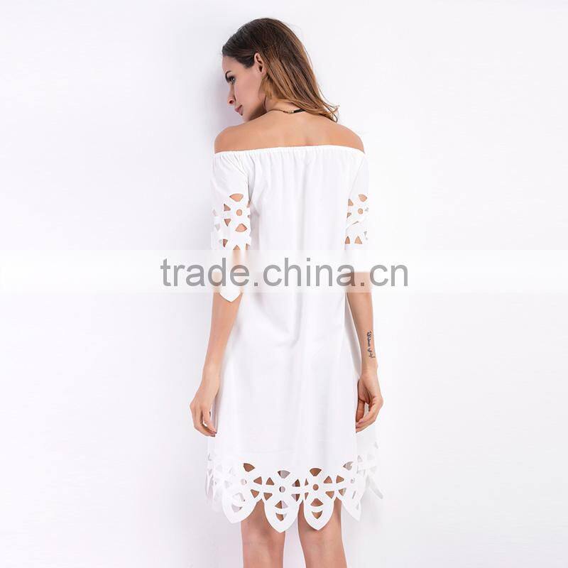 Maxnegio gorgeous white hollow out women summer dresses