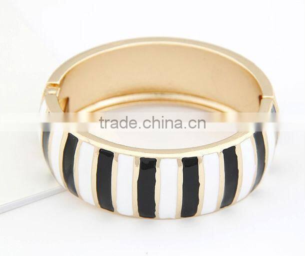 Metallic solid stripe bracelet Zebra drop glaze bracelet