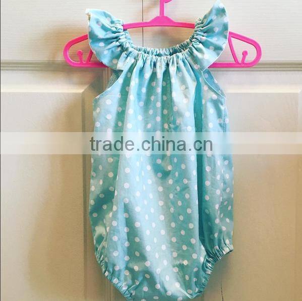 Baby Soft Bubble Bodysuit Clothing Ruffle Sleeve Design Toddler Girls Polka Dot Romper Wholesale