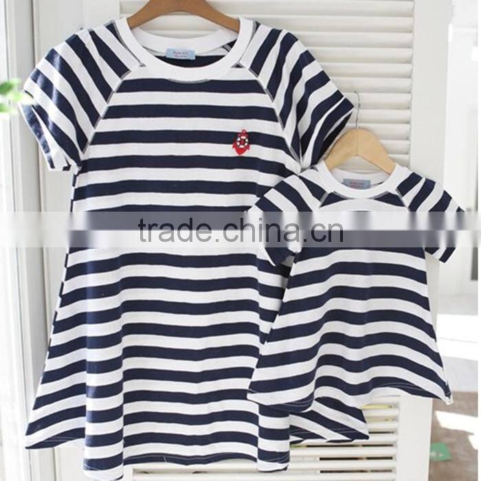 Mommy and Me Macthing Clothes Tank Tops Family Set Clothes Striped Clothing Tied Wholesaling