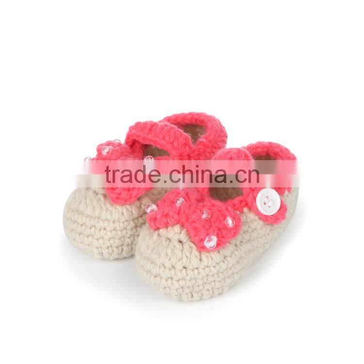 Sequin Instep Strap New Design Handmade Crochet Baby Shoes