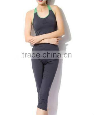 Yellow Woman Jogging Shirts Body Building Sport Wear Aerobics Pant Suit