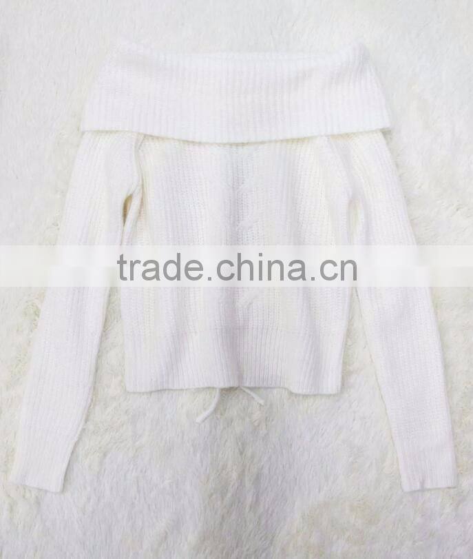 Runwaylover 2017 Ladies New Style Fashion Off-Shoulder Knitted Pullover Sweaters