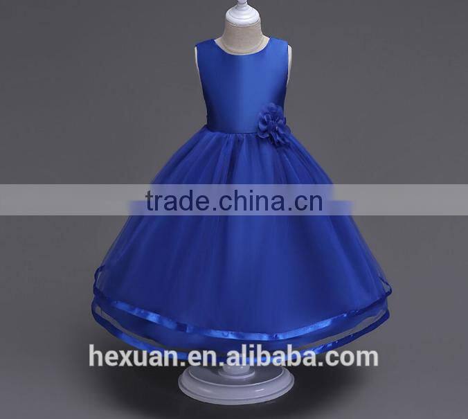 2017 New Arrival Kids Fancy Wedding Matt Satin Dress Baby Girl Evening Party Skirt