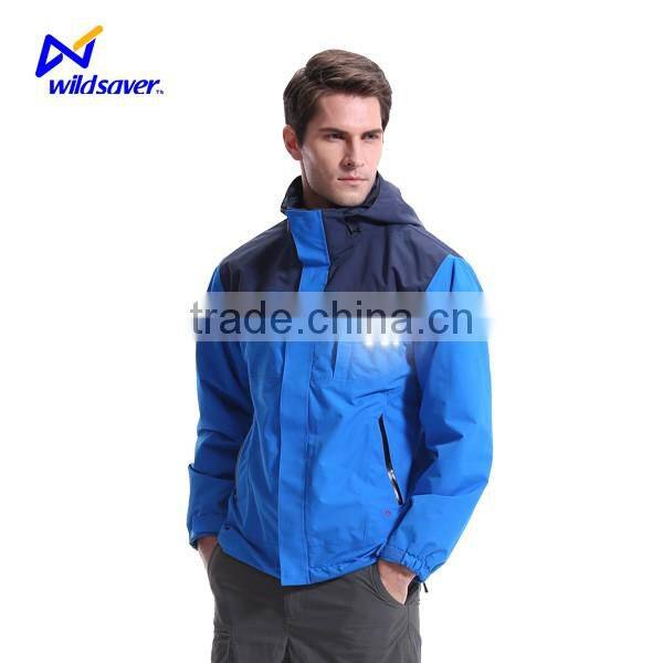 Custom mens LED windbreaker plain hoodie with detached layer