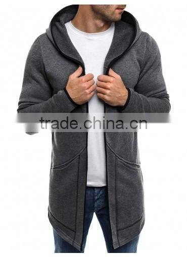 Men's 100% cotton heavyweight longline hoodies