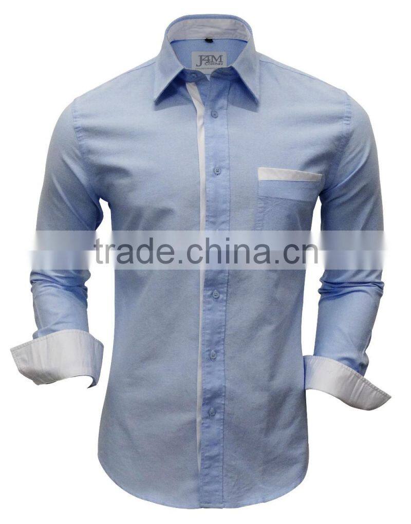 2017 new design London collar special placket and pocket Oxford men shirts