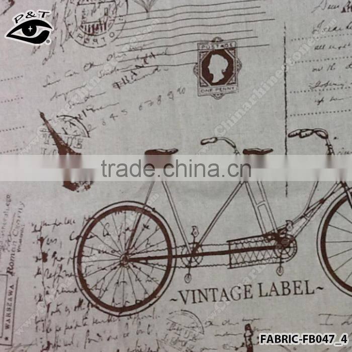 Wholesale Linen Fabric bicycle Pattern fabric for household