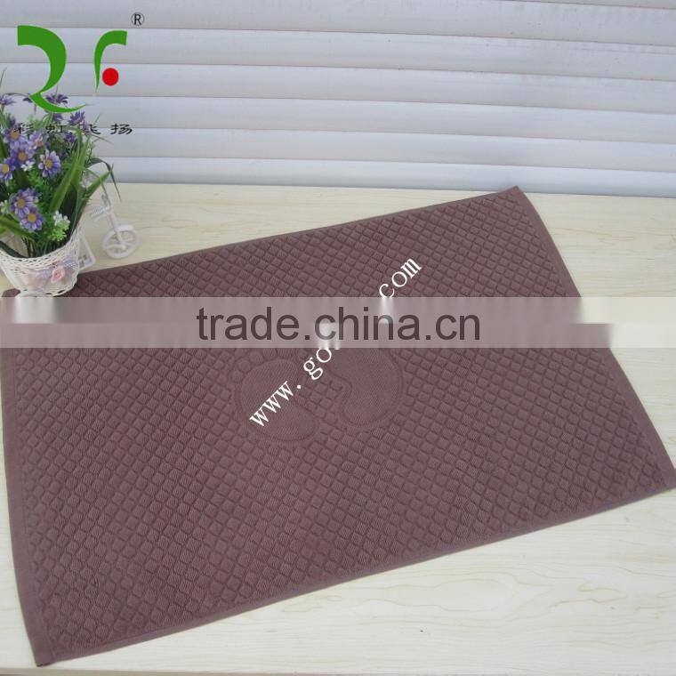 woven logo hotel bathroom shower foot towel mat