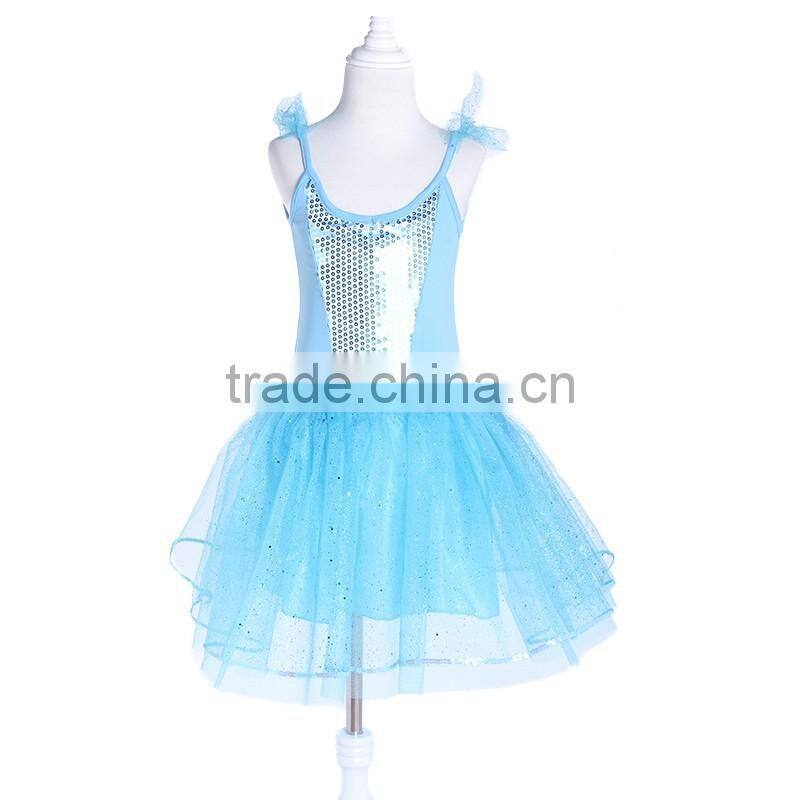 PD1637 blue satin and yarn dress up costumes children party kids costumes