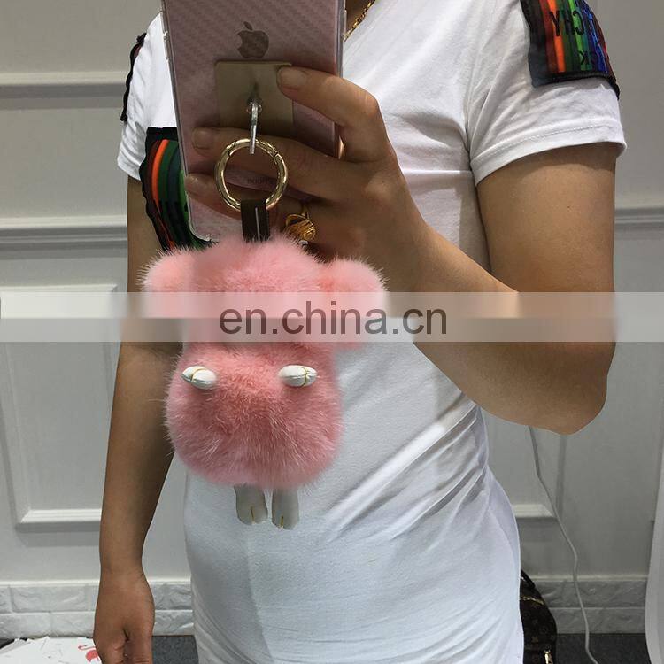 2016 Luxury Fur Accessory Korea Soft Nice Genuine Mink Fur Sheep Keyring