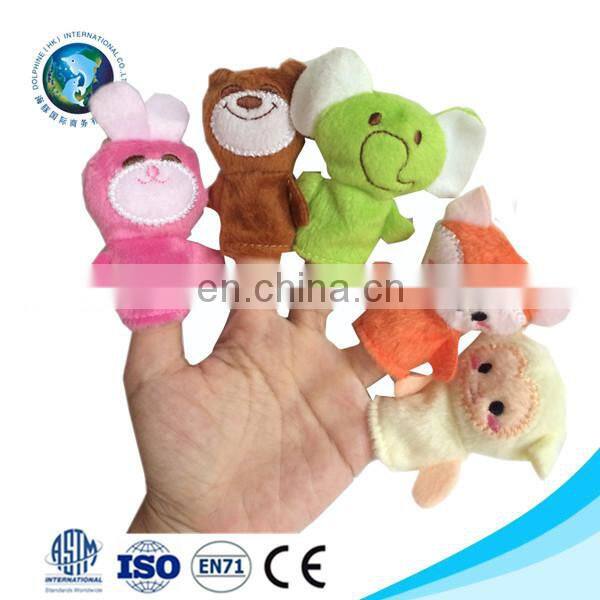 Educational baby toy doll finger puppet fashion cheap custom soft plush finger puppet and story