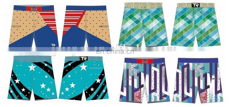OEM custom sublimated beach shorts swimming trunks in beachwear and swimwear