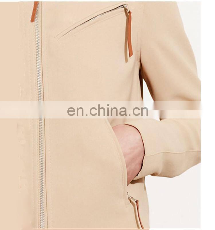 Fancy stretch crepe neutral classic moto jacket