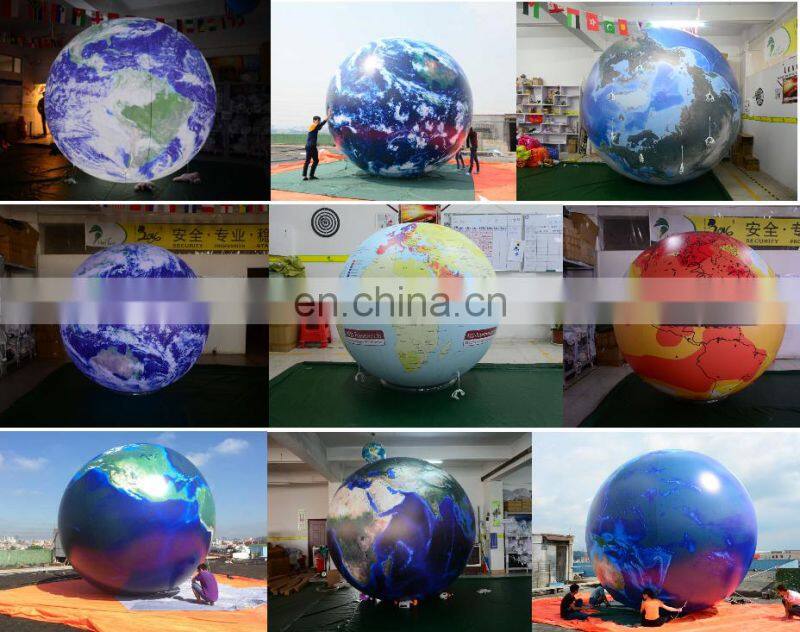 Vivid Full Printing Giant Inflatable Lighting Sphere , Inflatable LED Balloon Party Decoration , PVC Hanging Advertising Globe