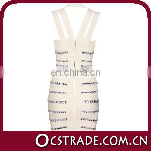 2014 v neck halter beaded cream cocktail dresses plus size