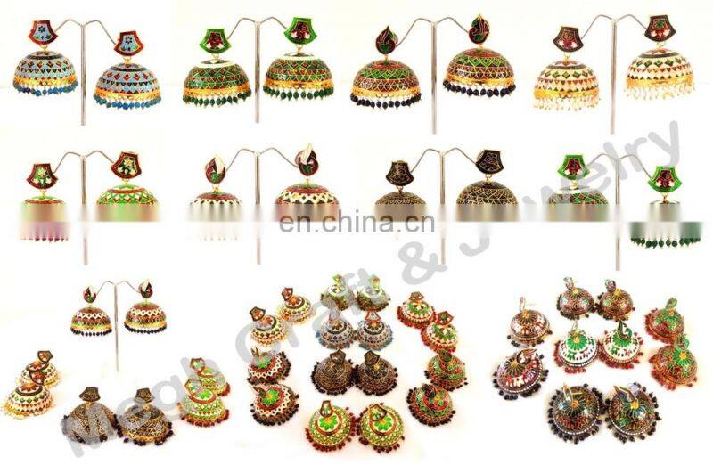 Traditional earring, Peacock style jhunki, partywear bali, copper, heavy earring for any occassion, latest, antique jewelry