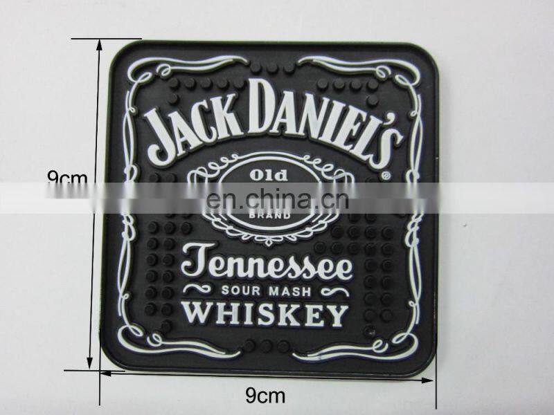 Personalized square soft pvc beer drink pad and cup stacking mat