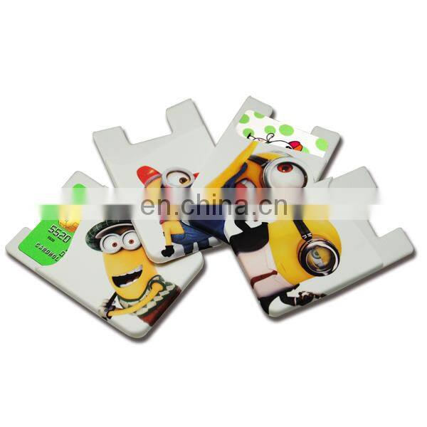 Open designed silicon card holder for mobile phone
