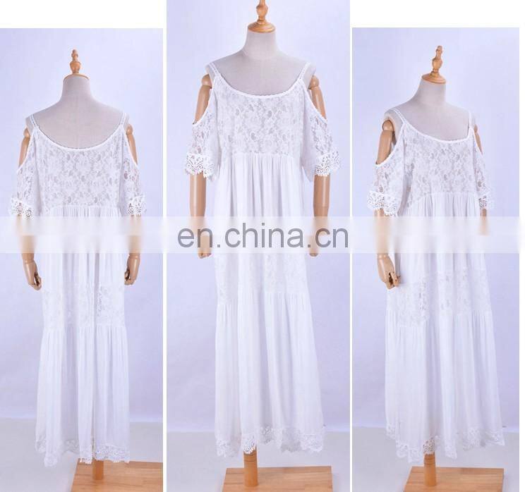 New Lace Cotton Long Beach Cover up Saida de Praia Sarong Vestido Playa Bikini cover up Maxi Beach Dresses Tunic for Beach