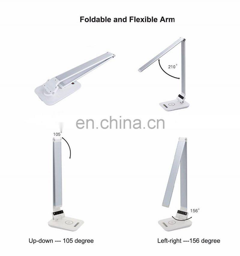 MESUN Smart and rechargeable led desk lamp with wireless charger for mobile phone, RGB ambient night light