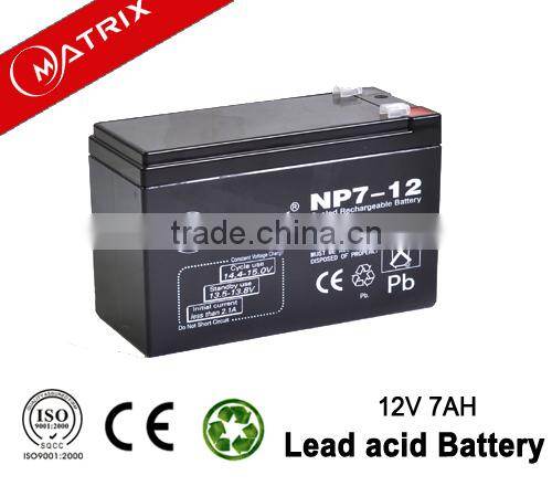 Agm sealed lead acid 12v 7ah battery for ups solar lighting systems