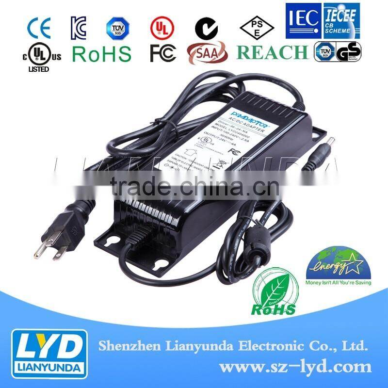 Constant Voltage AC to DC 12v 24v 48v laptop power adaptor with CE UL FCC ROHS KC