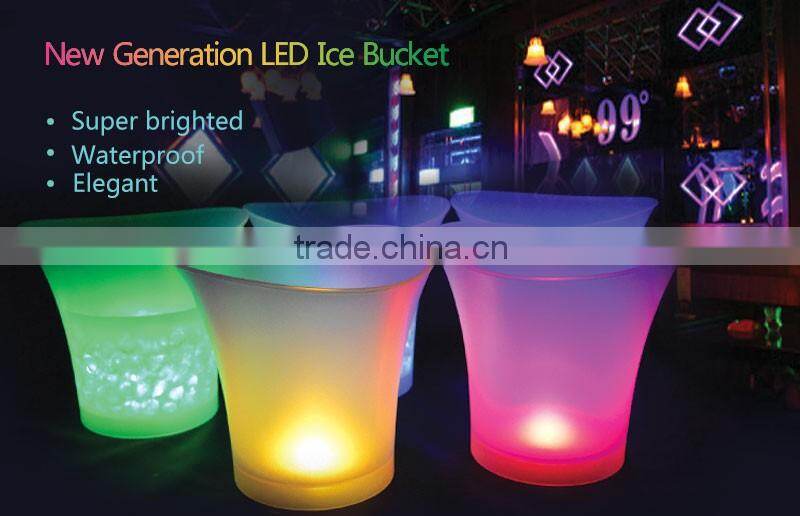 Color Changeable Champagne tub frosted plastic ice bucket cooler