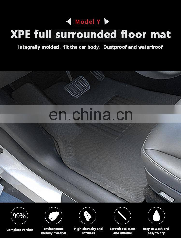 2021 style 3D floor mats for tesla model y car parts easy to wash