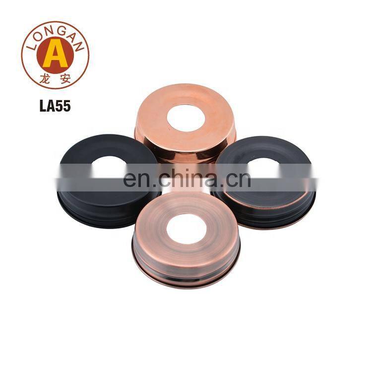 Wholesale Bathroom Sets Stainless Steel 304 Mason Jar Round Shape Glass Bottle With Mason Jar Soap Dispenser Lid